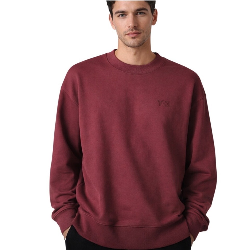 Y-3‎ Yohji Yamamoto FT Crew Sweat Burgundy IV5582 Mens Medium New